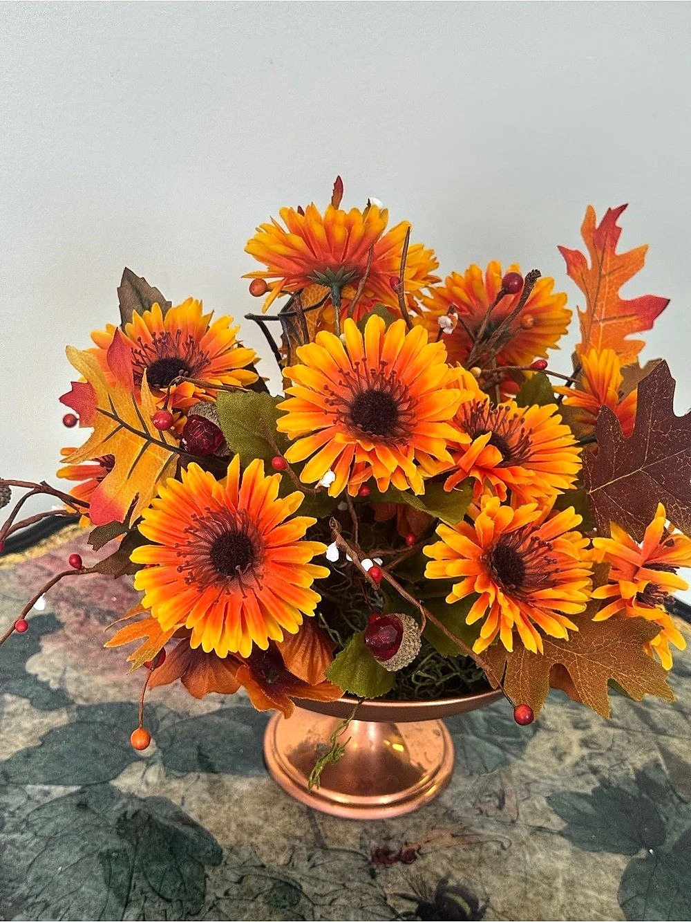 Orange Fall Faux Floral Arrangement New